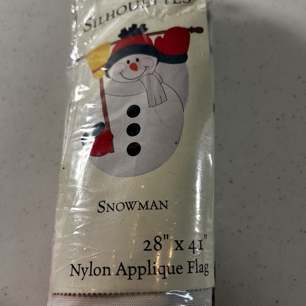 Silhouettes Snowman Flag Large Applique  Winter Yard Flag (28"X41")‎